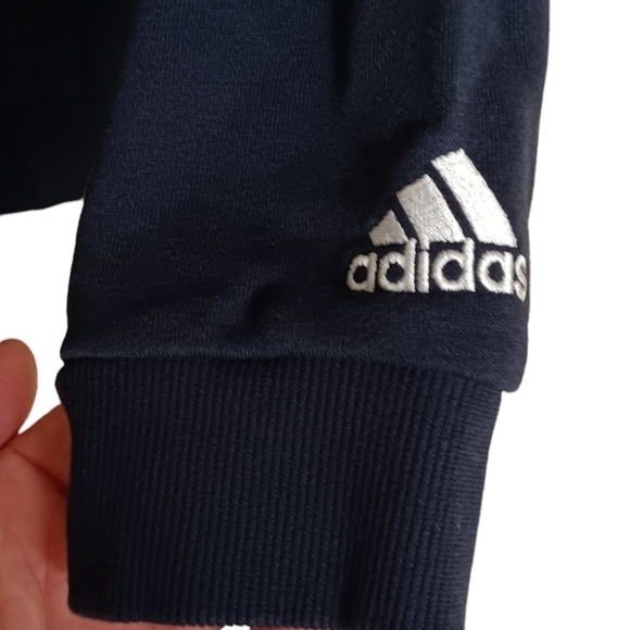 Adidas Women's Navy Long Sleeve Pullover Sweatshirt With Logo. Size M - Picture 3 of 5